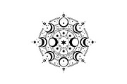 Moon Phase Mandala SVG Bundle, an Illustration by yasushie (Thumbnail 18 of 31)