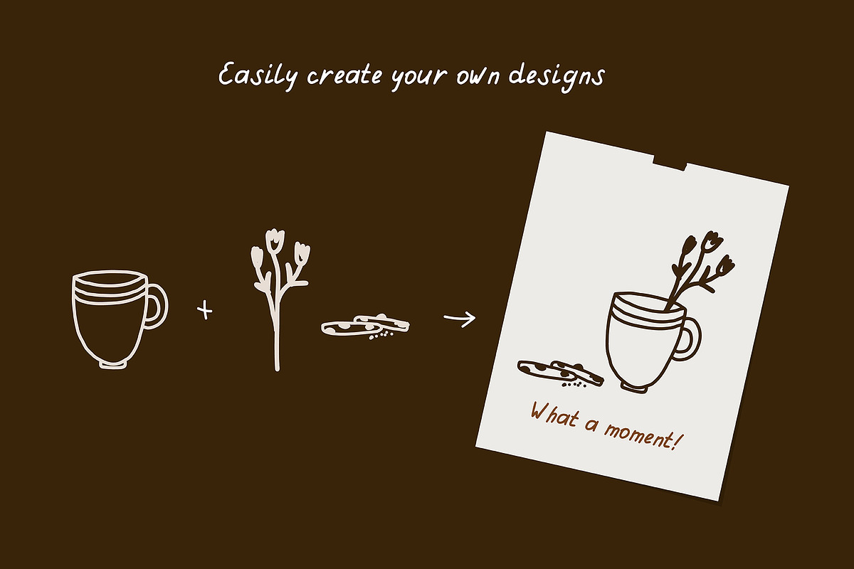 200+ COFFEE CLIPARTS, HAND DRAWN SET, a Food Illustration by JuDesign (Photo 16 of 20)