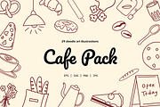 Cafe Doodle Illustration, a Food Illustration by HunEyy (Thumbnail 1 of 7)
