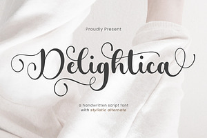 Delightica - Handwritten Script Font, a Script Font by Timurtype