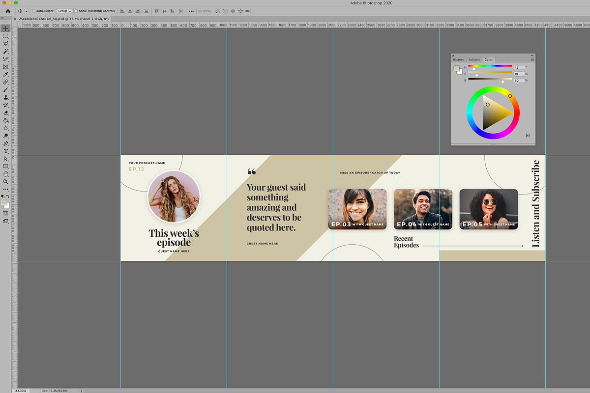 Podcast Carousel Posts CANVA + PS, a Social Media Template by Roger Coles (Photo 8 of 8)