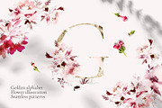 Golden Alphabet Floral Illustration, a Decorative Illustration by Karma (Thumbnail 1 of 11)