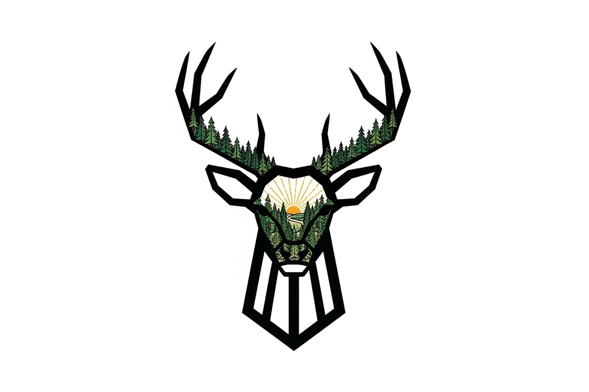 Artistic Geometric Deer Head Bundle, an Illustration by yasushie (Photo 21 of 31)