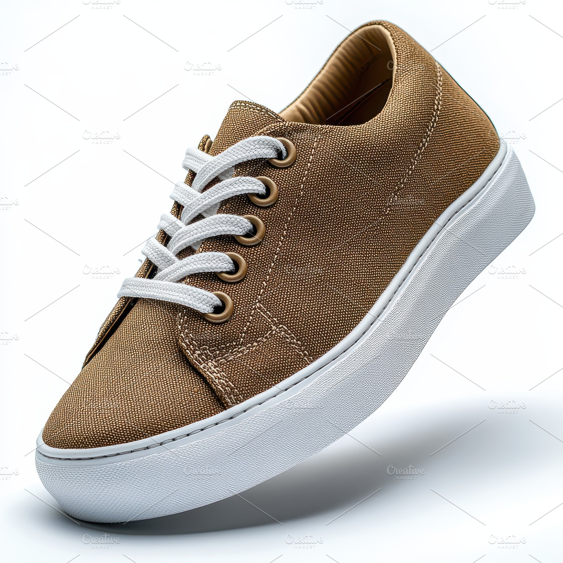 Brown Canvas Sneaker with White Sole, a Beauty & Fashion Photo by Pixeness Studio