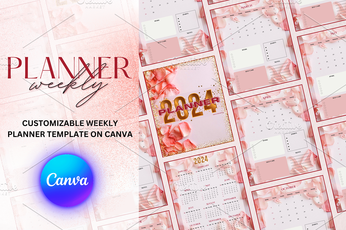 Canva Planner Template, a Magazine Template by MeghaDeharwal (Photo 1 of 3)