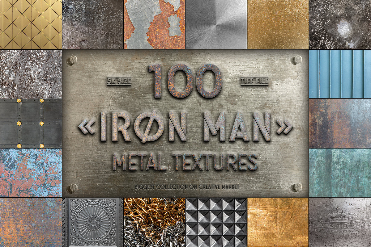 Iron Man - 100 metal textures, a Texture Graphic by Madebyvadim (Photo 1 of 6)