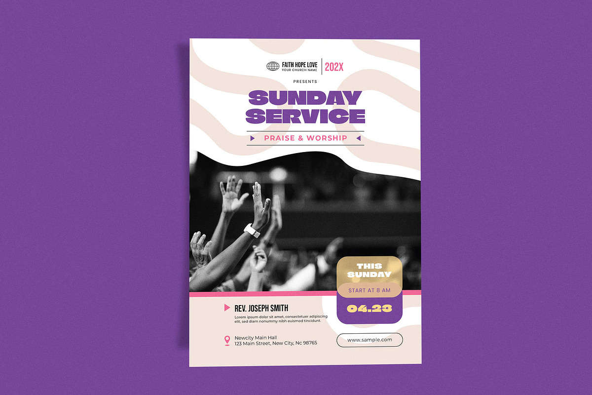 Sunday Service Curve Line, a Flyer Template by Me55enjah Design (Photo 2 of 4)