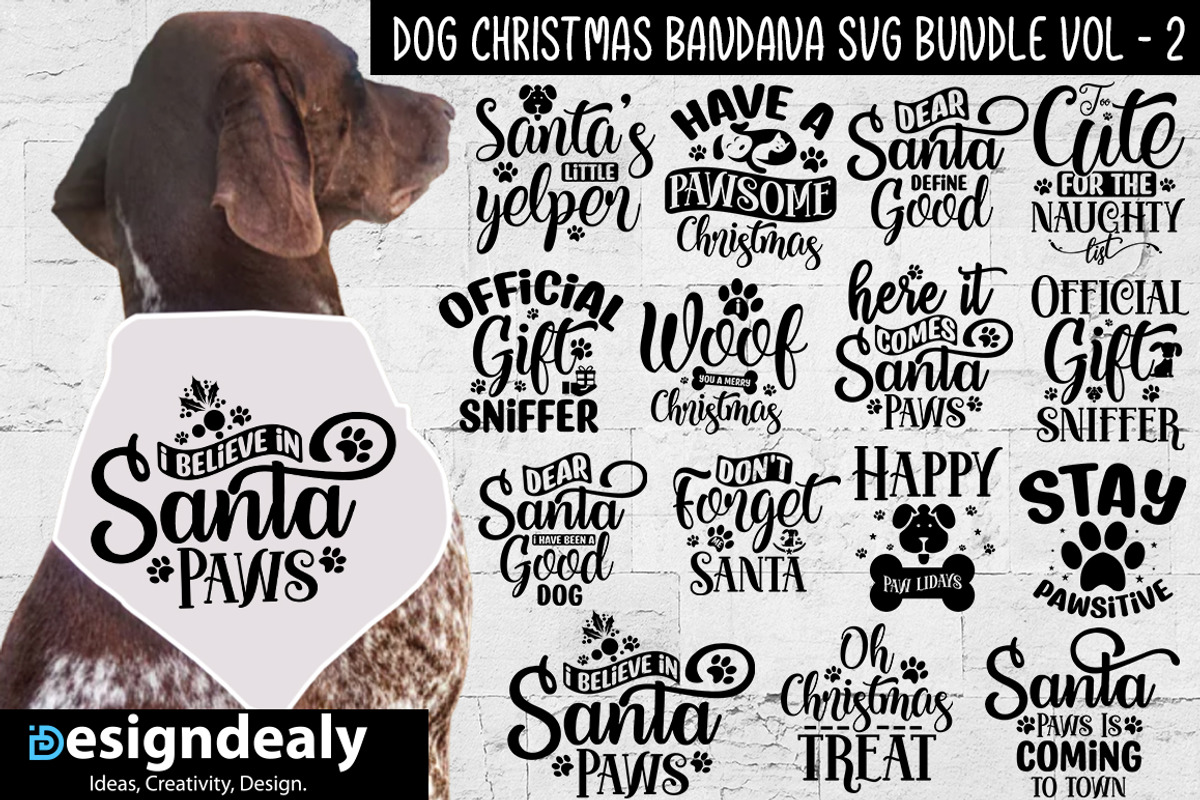 Dog Christmas Bandana SVG Bundle, a Graphic by Buysvgbundles (Photo 1 of 7)