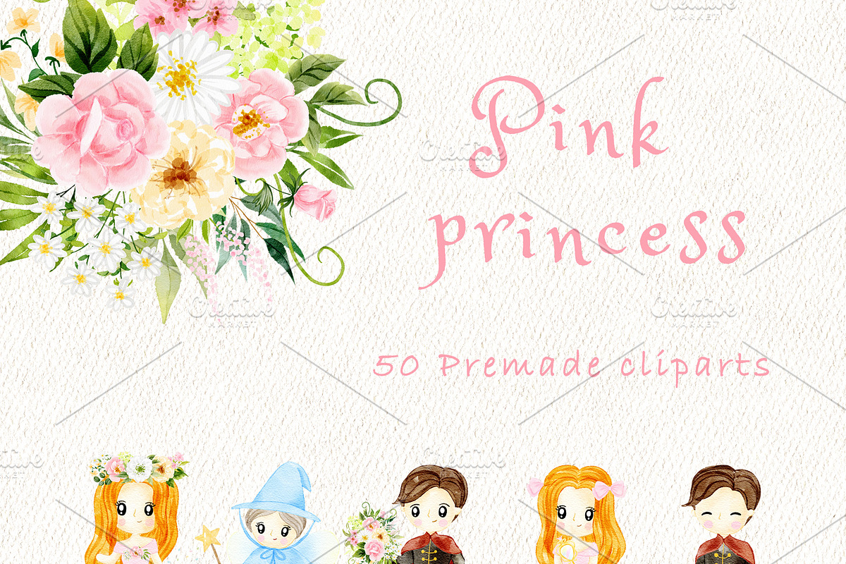 Pink baby princess clipart, a Decorative Illustration by heyiamalice (Photo 3 of 13)