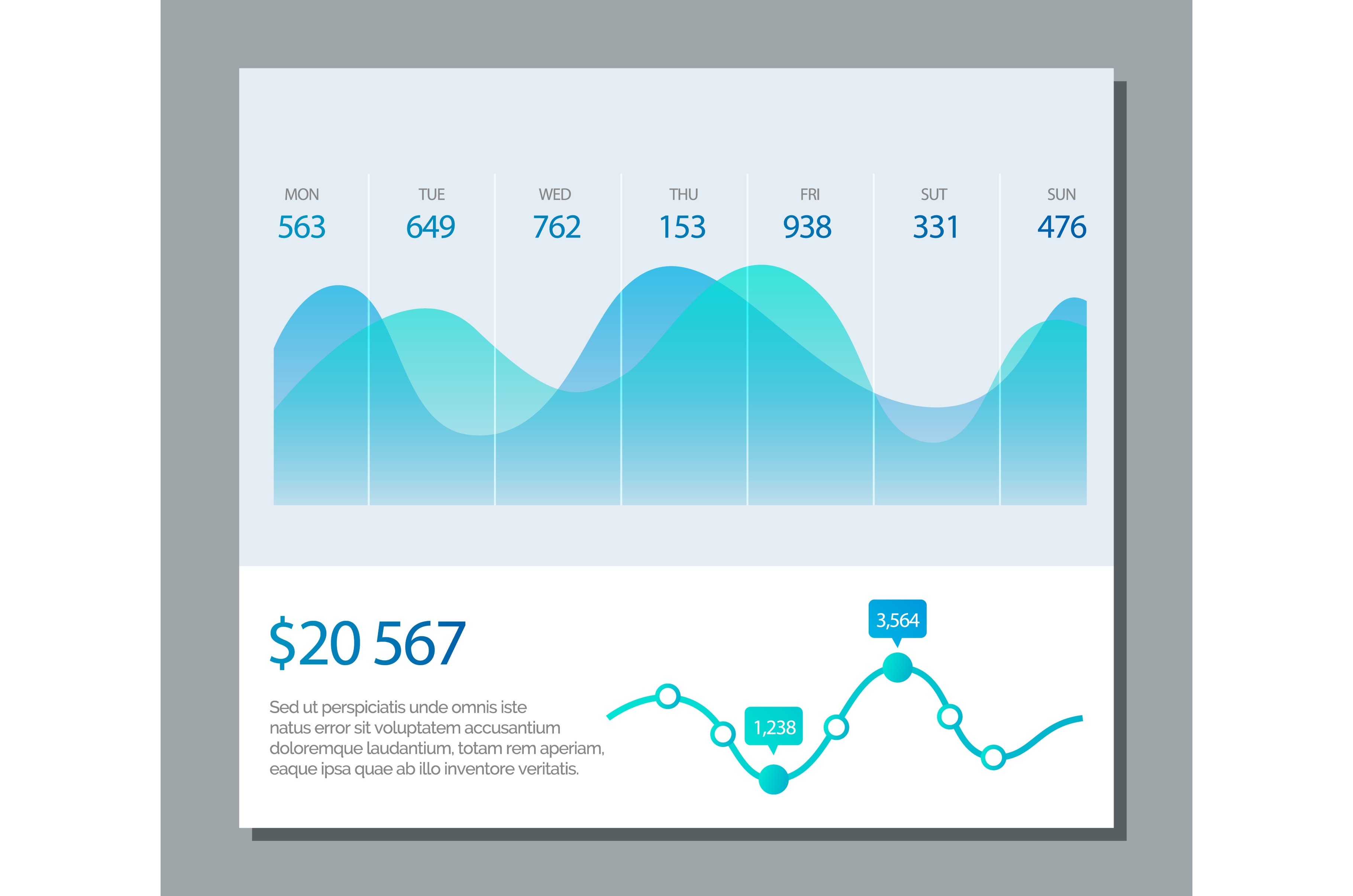 Infographic dashboard. The, a Finance Illustration by robuart