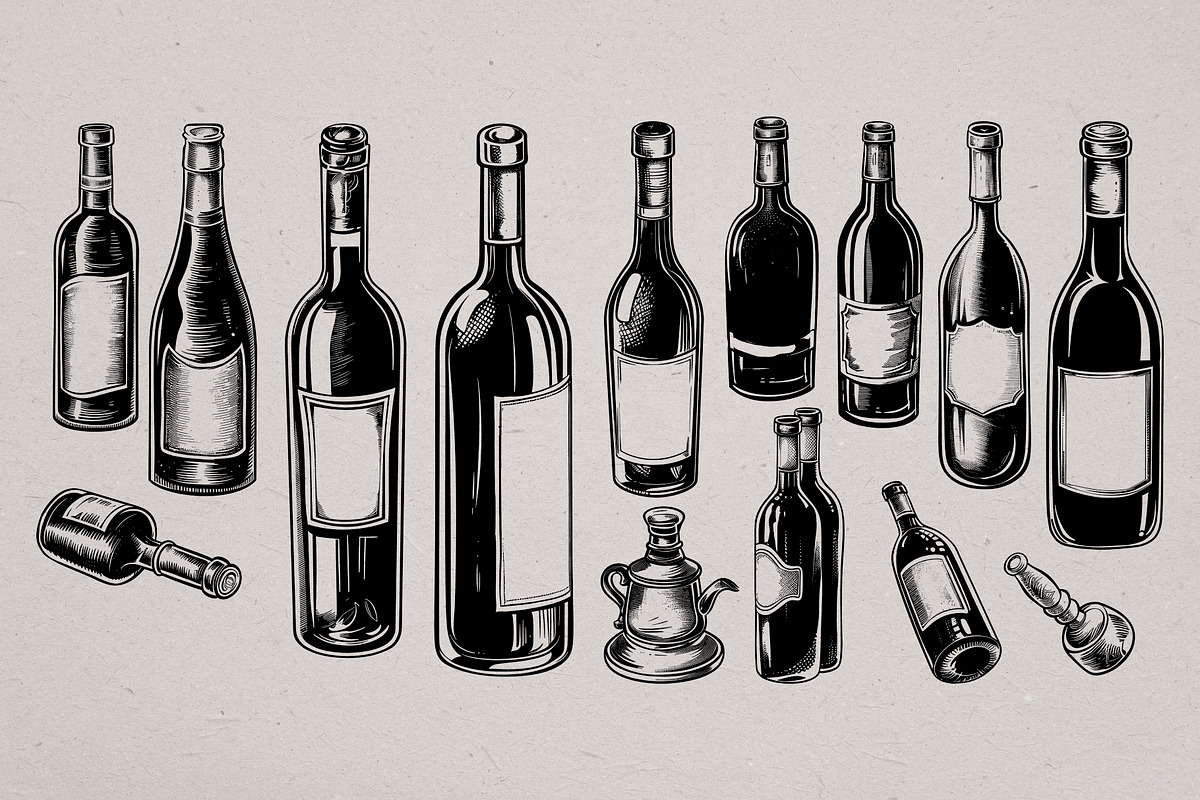 Hand Drawn Wine Vector Set, a Food Illustration by Alternate Studio (Photo 7 of 10)