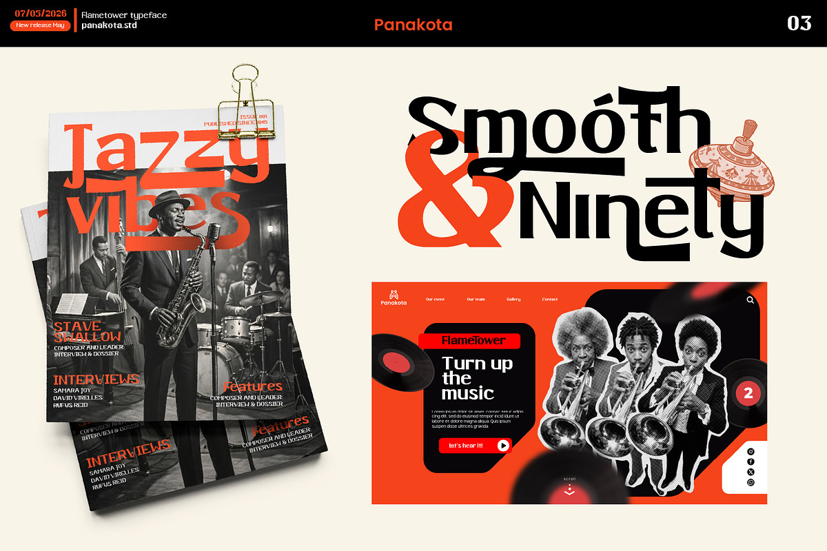 FLAMETOWER FAMILY TYPEFACE & DISPLAY, a Sans Serif Font by panakota studio (Photo 7 of 8)