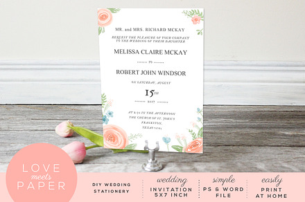 Wedding Invitation Template  I1019