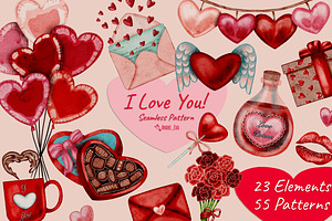 I Love You (seamless pattern)