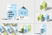 Milk Juice Box Mockup, a Packaging Mockup by DesignRushMarket (Thumbnail 1 of 14)