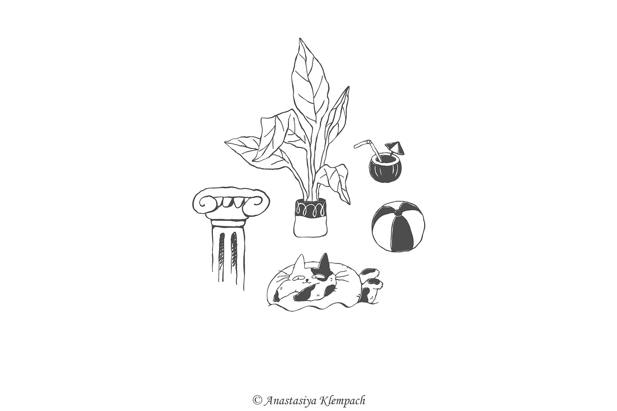 Swimming Pool Hand Drawn Clipart, an Illustration by Anastasiya Klempach (Photo 5 of 7)