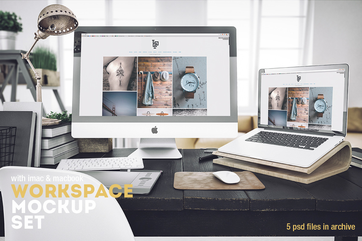 Workspace Mockup Set 4, a Mac Mockup by Best Pixels™ (Photo 1 of 3)