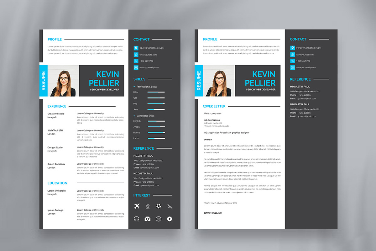 Clean and creative minimal resume preview 5