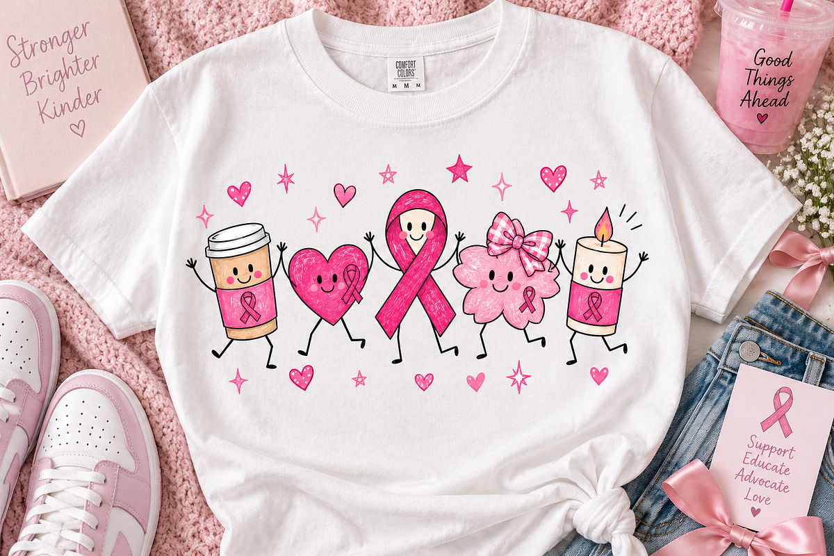 Trendy Breast Cancer Doodle Png, an Object Graphic by Daisy Design (Photo 1 of 3)