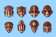 8 African Masks Flat Icons, an Icon by Lianella's Shop (Thumbnail 4 of 5)
