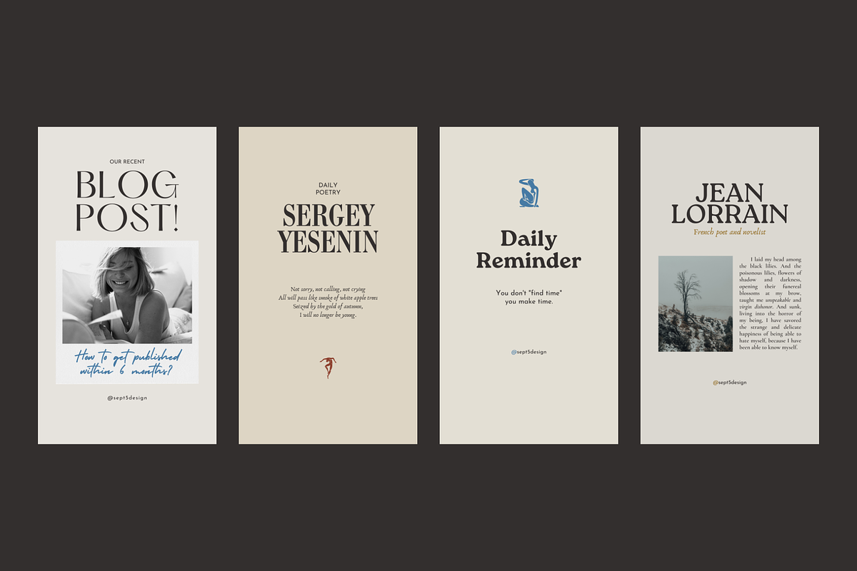 Writers Social Media Vol.5 for CANVA, a Social Media Template by September 5th (Photo 11 of 24)