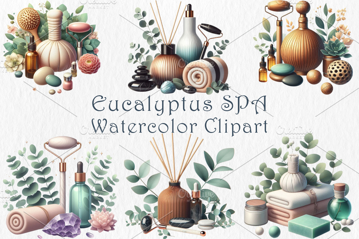 Eucalyptus Spa Clipart, a Healthcare Illustration by GalaDesign03 (Photo 1 of 7)