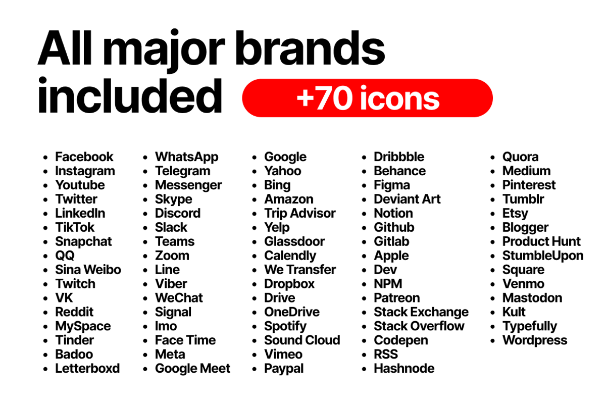 Social Media Icons SVG Vector Pack, a Solid Icon by Design Bits (Photo 3 of 5)