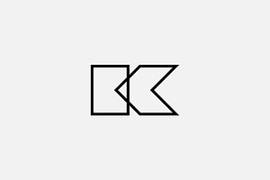 Letter K Monogram Outline Logo