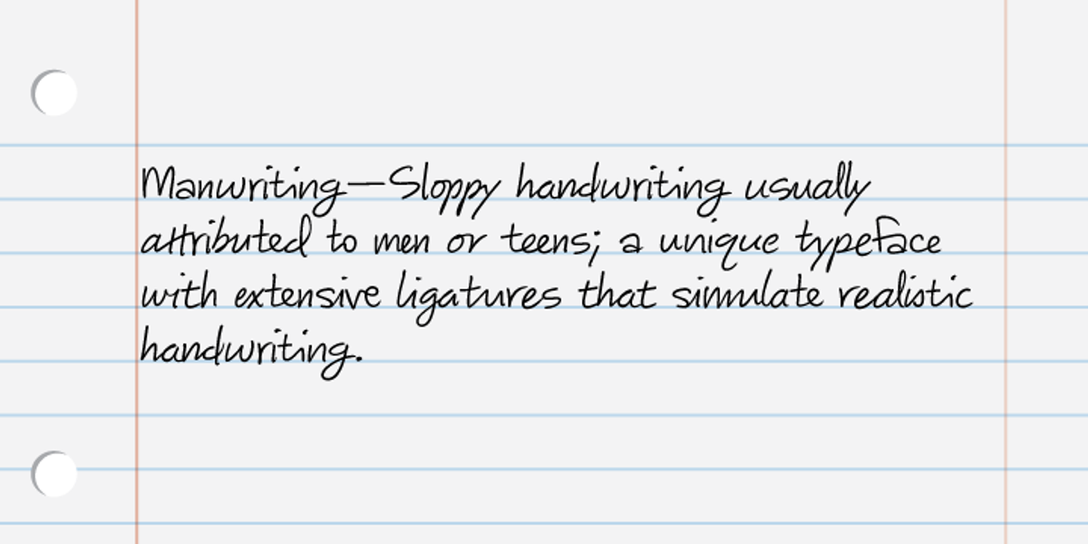 Manwriting, a Handwritten Font by Miller Type Foundry (Photo 2 of 2)