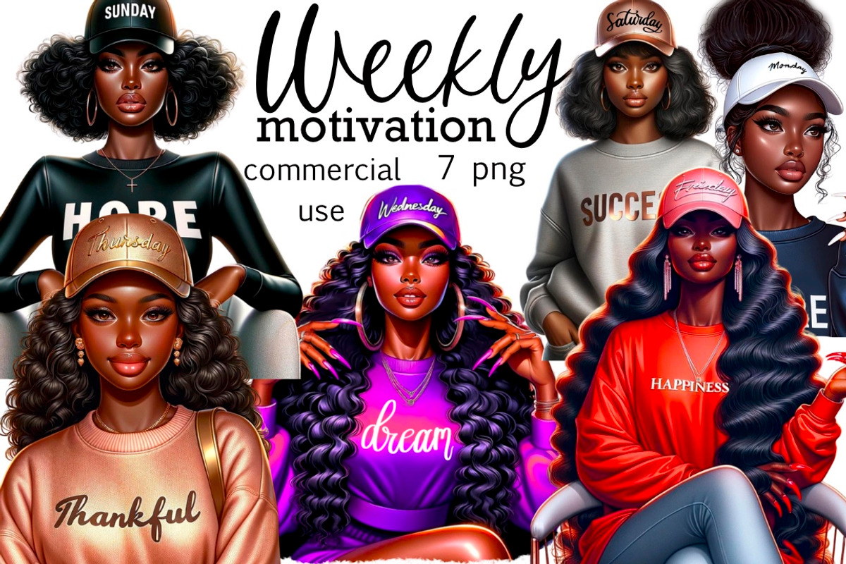 Weekly Motivation Black Girl PNG, a Person Illustration by Tanya Kart (Photo 1 of 8)