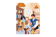 People with books in public library, a Person Illustration by PaperTrident (Thumbnail 2 of 4)