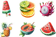 Watercolor Tropical Fruit Summer PNG, an Illustration by Designking (Thumbnail 2 of 4)