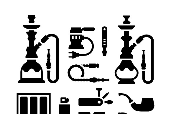 Set Icons Of Smoking Equipment