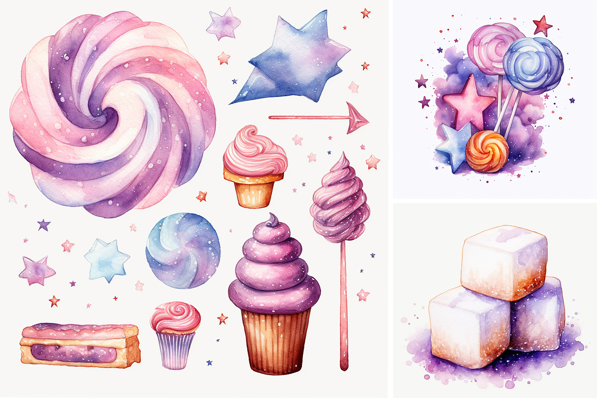 Watercolor Candy Clipart, a Background Graphic by Printable Treasure (Photo 3 of 3)