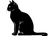 Cute Cat Silhouette Vector Mega, an Animal Illustration by Designer_Momina (Thumbnail 13 of 31)