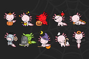 Cute Halloween Axolotl Set of Animal, an Animal Illustration by ArtVarStudio (Thumbnail 2 of 3)