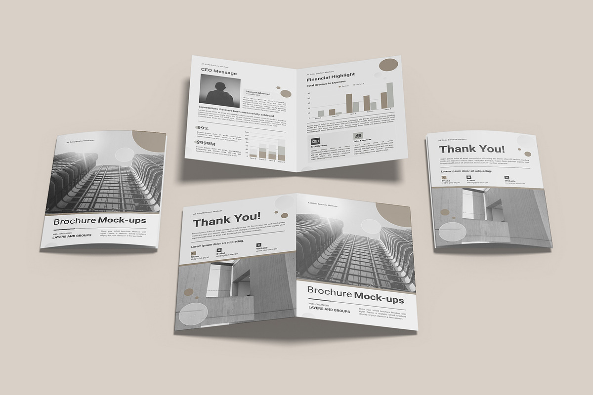 A4 Bifold Brochure Mockups, a Brochure Template by Graphic Aesthetic (Photo 20 of 21)