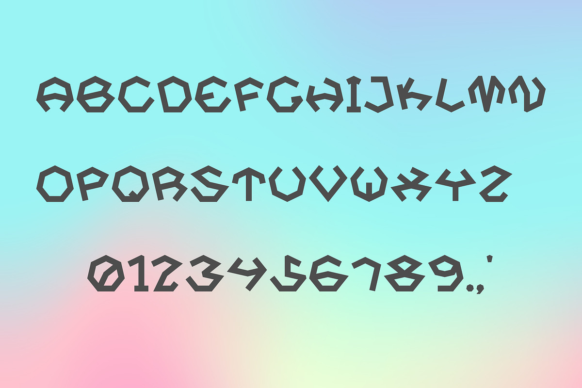 Hepta Typeface. A Heptagonal Font preview 2