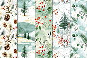 Evergreen Frost Digital Paper Set 02, a Pattern Graphic by Maishop (Thumbnail 3 of 3)