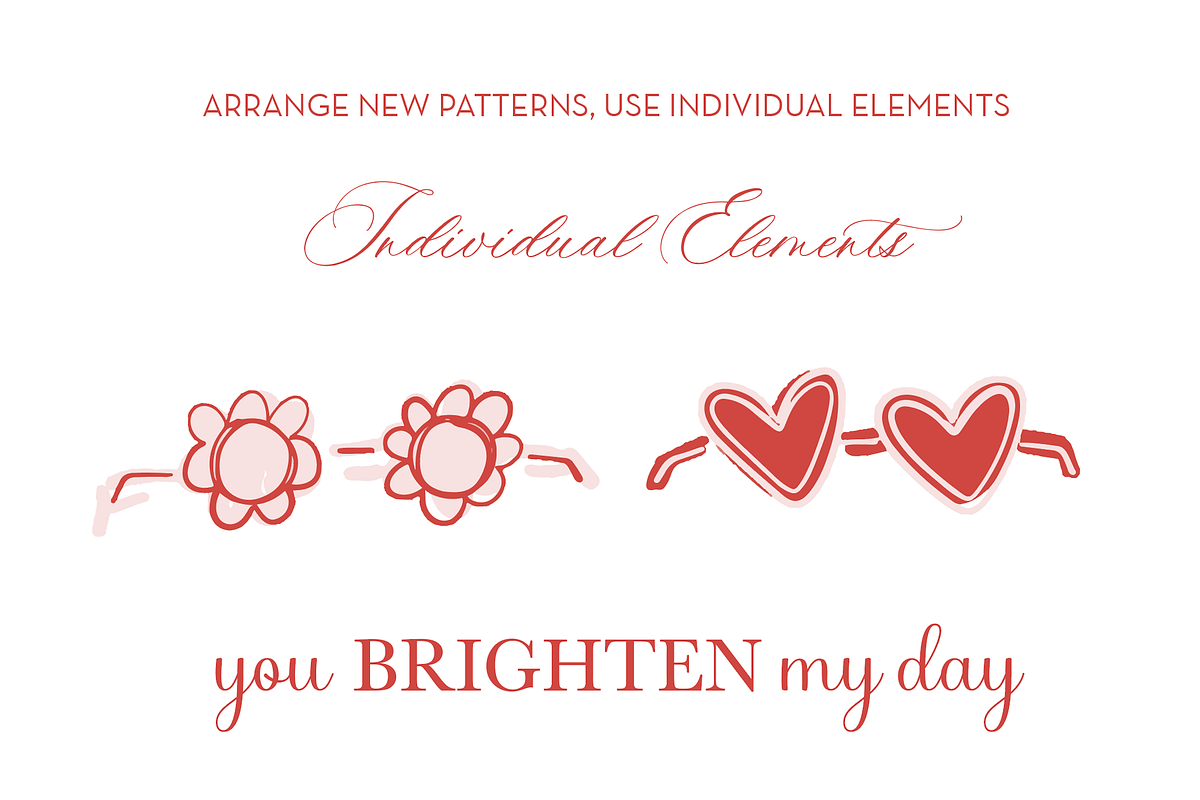Hand Drawn Valentine Pattern Glasses, an Illustration by SarahOMaryDesigns (Photo 4 of 4)