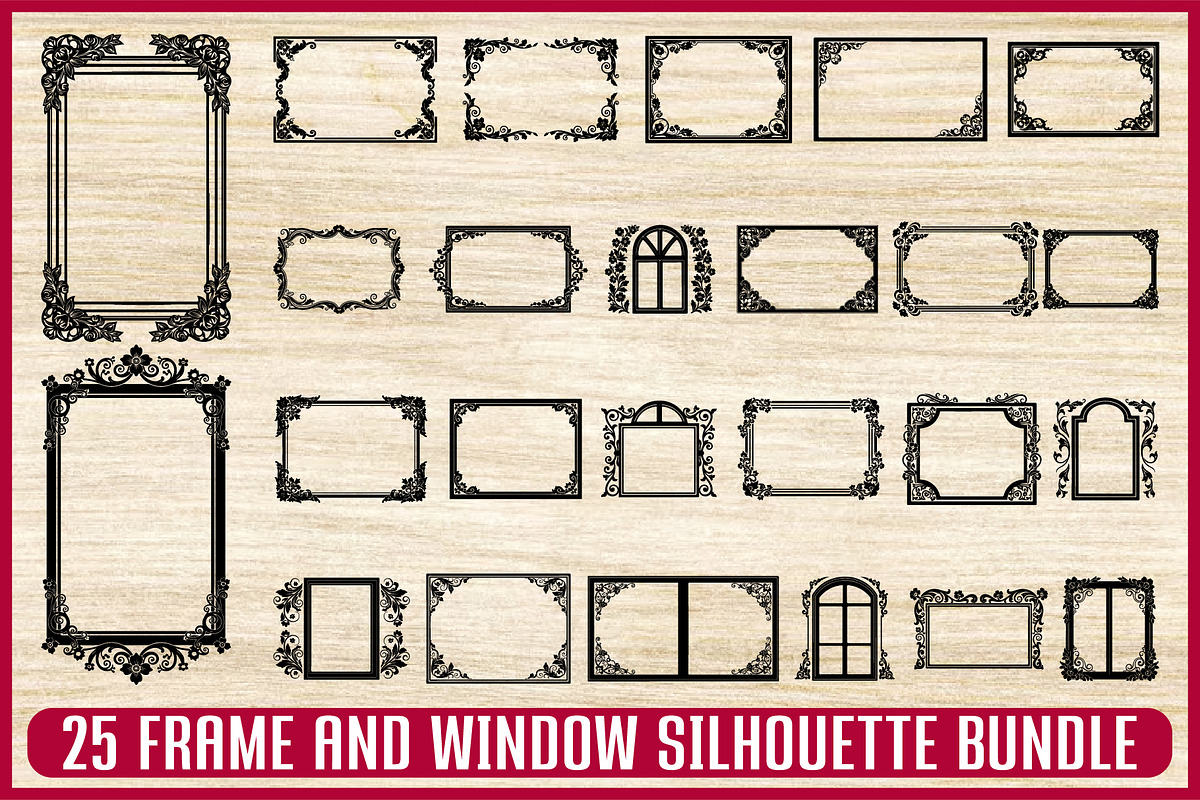 25 Vintage Frame and Window SVG Set, a Decorative Illustration by Artivon (Photo 1 of 4)