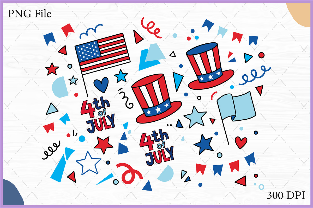 4th of July Clipart SVG Vector PNG, a Decorative Illustration by Gfx Expert Team (Photo 1 of 3)
