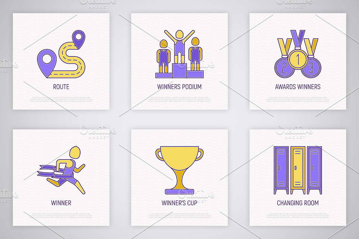 Marathon | 16 Thin Line Icons Set, an Outline Icon by Alex Blogoodf (Photo 6 of 11)