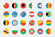 Flat circular world flag icons, an Icon by Xinh Studio (Thumbnail 1 of 6)