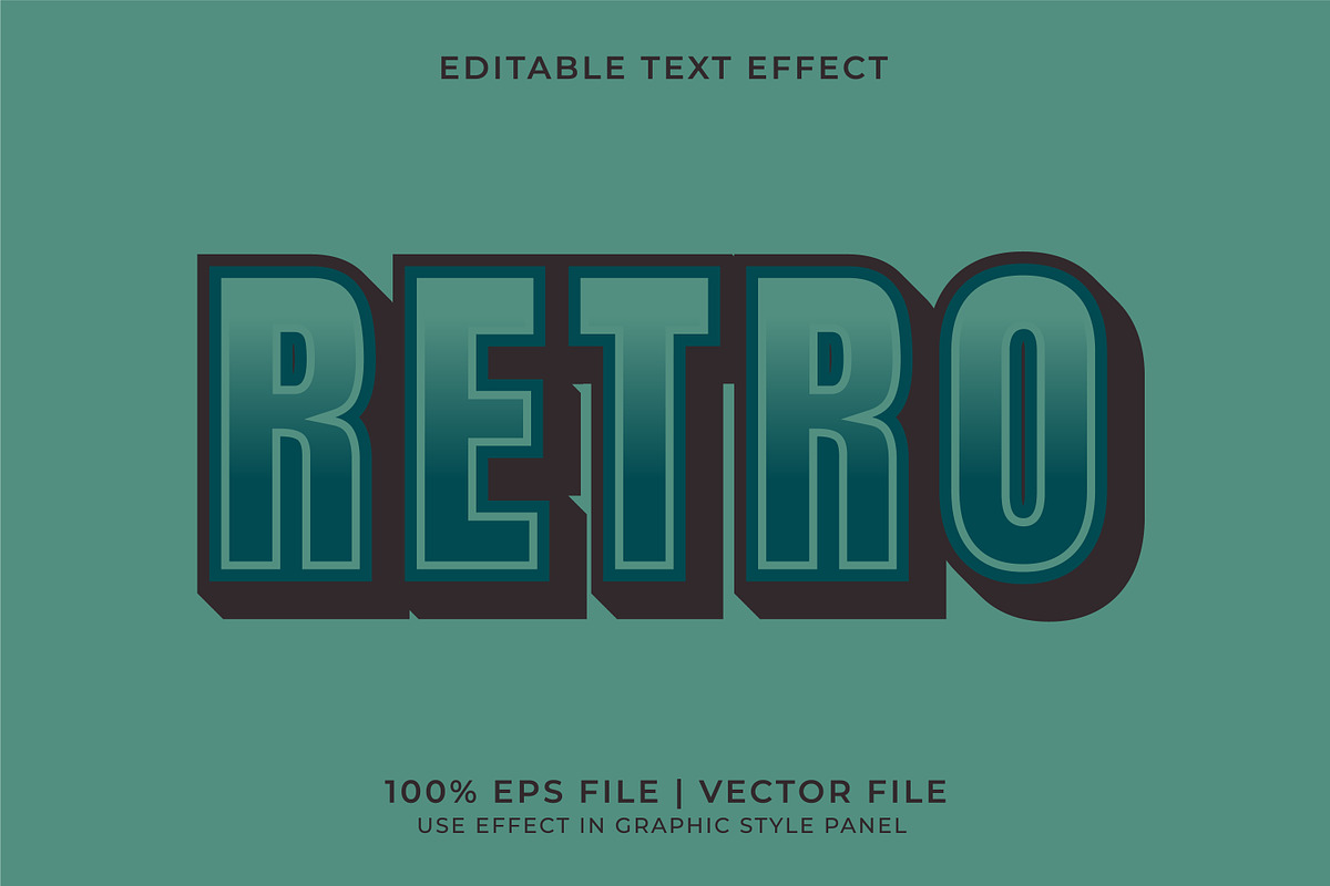 Retro 4 Text Effect Bundle, a Layer Style Add-On by WM48 Shop (Photo 10 of 10)