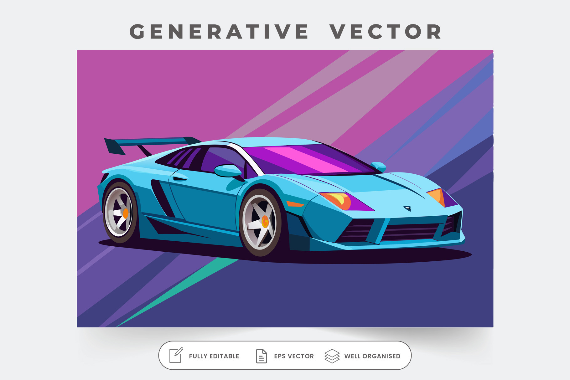A Sleek Customizable Fast Car Races by Iftikhar Alam  Creative Market