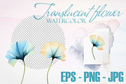 Watercolor Translucent Flower Vector, a Pattern Graphic by Deckar_art (Thumbnail 2 of 5)