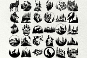 Wolf SVG Bundle. Howling Wolf, an Animal Illustration by DENIDigitalArtSudio (Thumbnail 5 of 8)
