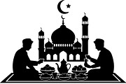 50 Ramadan Iftar Silhouette Bundle, an Illustration by Gfx_Store (Thumbnail 40 of 49)