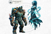 Legends of the Deep Cliparts, a Person Illustration by ThatsDesignArt (Thumbnail 5 of 15)